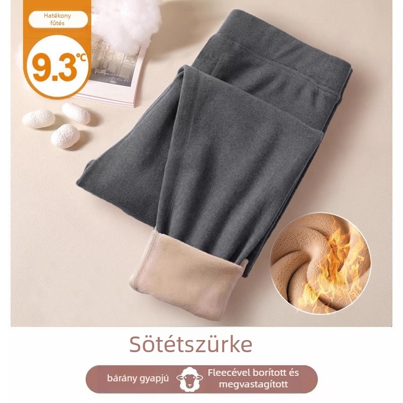 Női téli fleece-betétes termikus leggings, seamless kivitelben, magas elasztikussággal, vastag, melegen tart