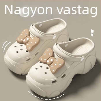 Női vastag talpú emelő klógszandálok, EVA felsőrész és talp, csúszásmentes, strand- és tengerparti vise, toe-cap dizájn, 5–8 cm talp