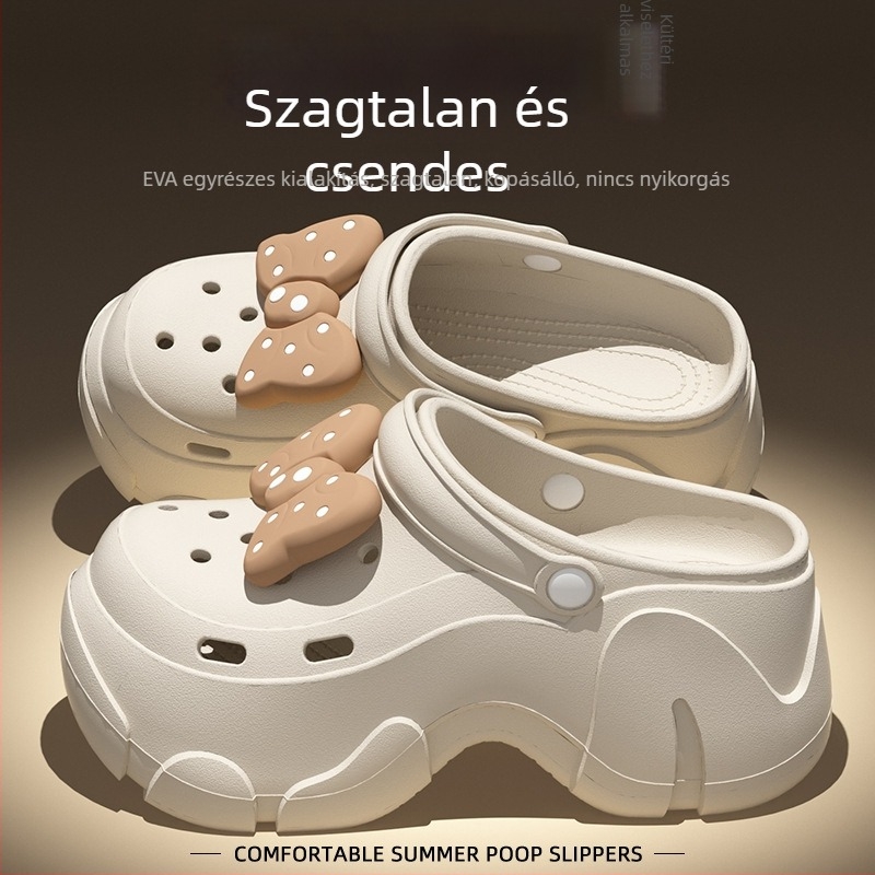 Női vastag talpú emelő klógszandálok, EVA felsőrész és talp, csúszásmentes, strand- és tengerparti vise, toe-cap dizájn, 5–8 cm talp