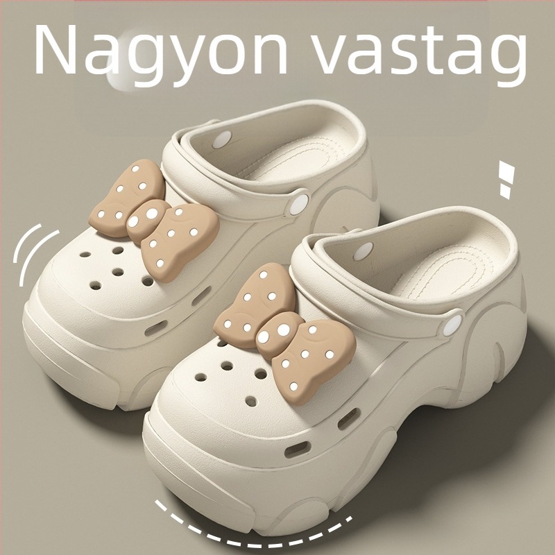 Női vastag talpú emelő klógszandálok, EVA felsőrész és talp, csúszásmentes, strand- és tengerparti vise, toe-cap dizájn, 5–8 cm talp