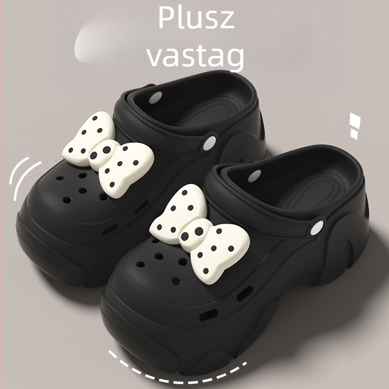 Női vastag talpú emelő klógszandálok, EVA felsőrész és talp, csúszásmentes, strand- és tengerparti vise, toe-cap dizájn, 5–8 cm talp