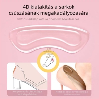 4D átlátszó sarokvédő ragasztó – kopásálló sarokpárna cipőkhöz, sportcipőkhöz, bőr cipőkhöz, csizmákhoz, szandálokhoz, hétköznapi és munkás lábbelikhez, egész éves használatra