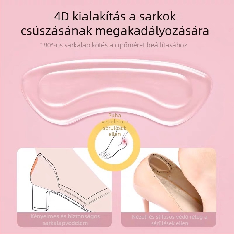 4D átlátszó sarokvédő ragasztó – kopásálló sarokpárna cipőkhöz, sportcipőkhöz, bőr cipőkhöz, csizmákhoz, szandálokhoz, hétköznapi és munkás lábbelikhez, egész éves használatra