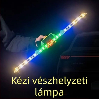 Napelemes LED autóháromszög figyelmeztető lámpa, összecsukható, ABS anyag, 5 W, 5 V