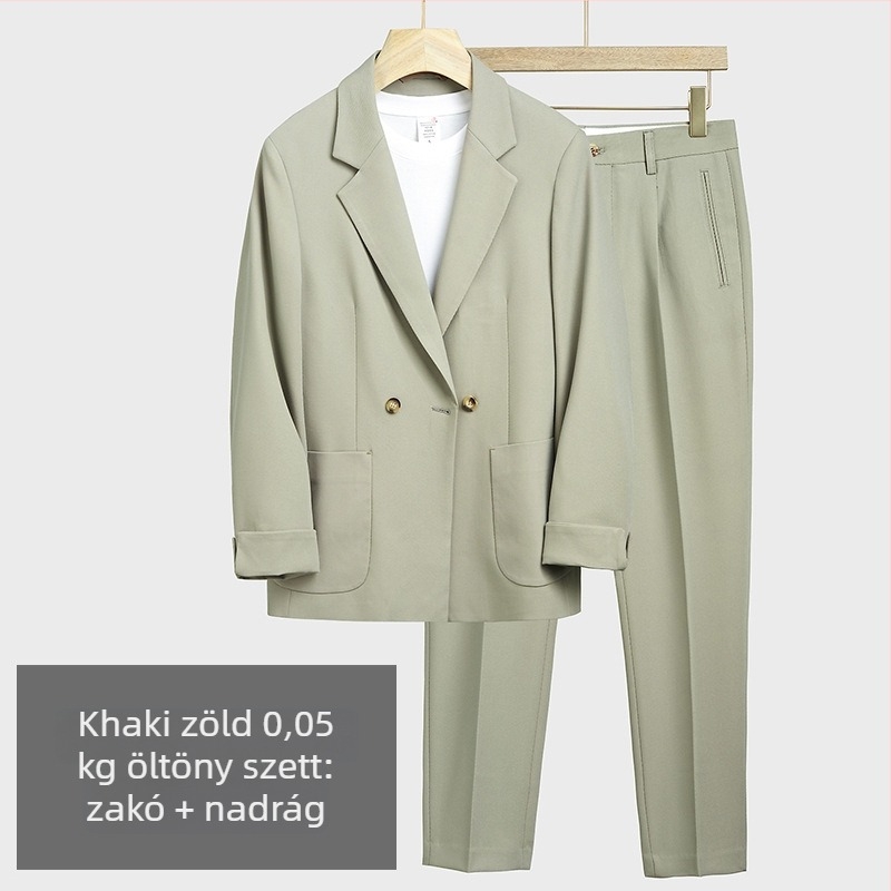 Férfi japán stílusú casual öltönyzakó, szűk szabás, egygombos zárás, pamut-kémiai rostok keveréke