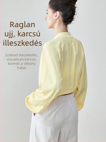 Derékhosszú, lazán szabott sportos kardigán dzseki cipzárral, hosszú ujjú, lélegző szövött anyag, poliészter 91% / spandex 9%