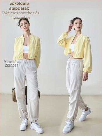 Derékhosszú, lazán szabott sportos kardigán dzseki cipzárral, hosszú ujjú, lélegző szövött anyag, poliészter 91% / spandex 9%