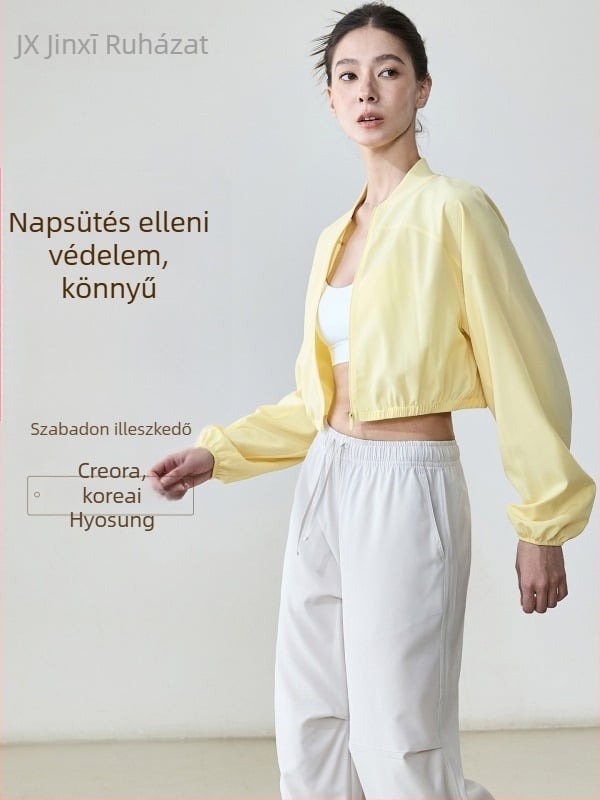 Derékhosszú, lazán szabott sportos kardigán dzseki cipzárral, hosszú ujjú, lélegző szövött anyag, poliészter 91% / spandex 9%