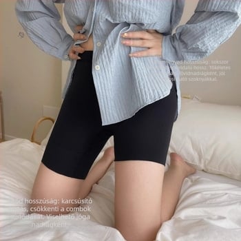 Női magas derekú biztonsági nadrág, varratmentes, anti-expozíció, nylon anyagból, egyben leggings és rövidnadrág