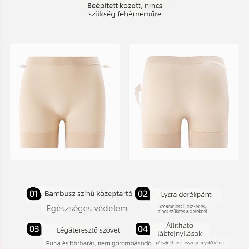 Női magas derekú biztonsági nadrág, varratmentes, anti-expozíció, nylon anyagból, egyben leggings és rövidnadrág