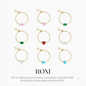 Romad S925 sterling ezüst nyitott állítható gyűrű cirkón beültetéssel – geometriai dizájn, uniszex