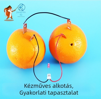Tudományos oktató készlet: gyümölcs-akkumulátorral működő óra — fém, elektromos, többfunkciós, 4–6 éveseknek