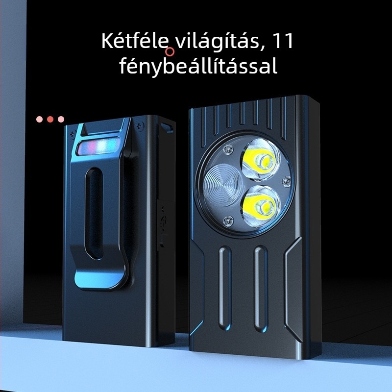 Mágneses mini munka lámpa EDC, 5W LED, 400 lm, Type-C gyors töltés, 120° fényszög, 50 m hatótáv
