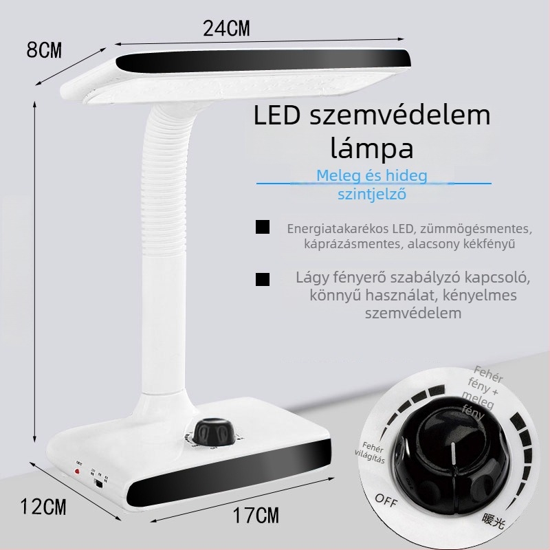 DP663 asztali lámpa USB töltéssel, állítható hideg/meleg fény és fényerő, beépített lítium akkumulátor, CRI ≥ 90, szemvédő tanulólámpa