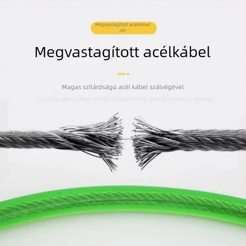 Többcélú acélsodronyos zár kerékpárokhoz, elektromos járművekhez és otthoni ajtókhoz, vágás elleni és lopás elleni védelemmel.