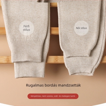 Uniszex gyapjú termo nadrág, magas derekú rugalmas kialakítás, középtömegű 181–200 g/m², egyszínű