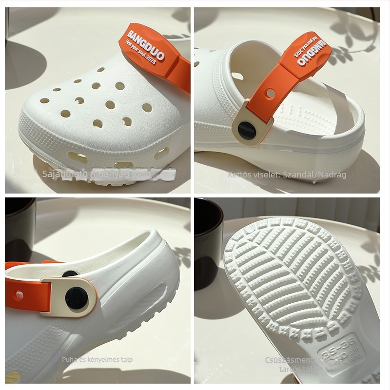 Uniszex lyukas cipő – EVA felső és talp, csúszásmentes, talp 3-4 cm, injektálási öntési technológia