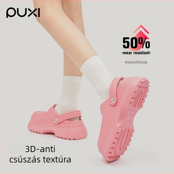 Crocs-stílusú otthoni papucs lyukas dizájnnal, EVA felsőrész és talp, könnyű, csúszásmentes, női, talp vastagsága 4.5 cm
