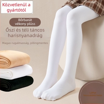 Gyerekeknek szóló táncos harisnya fleece-betéttel és vastagított nylon anyagból, légáteresztő és izzadságot felszívó