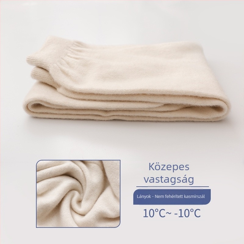 Gyerekeknek szóló gyapjú nadrágok, 60% gyapjú, magas derékú elasztikus derékrész, nyílt ágyékrész, őszi–téli használatra