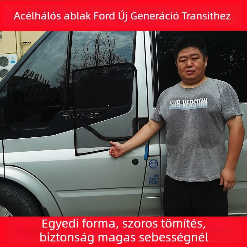 Autóhoz való szúnyogháló mágneses acél váz, hálóanyag, átlátszó típus, akasztó kivitel, univerzális illeszkedés