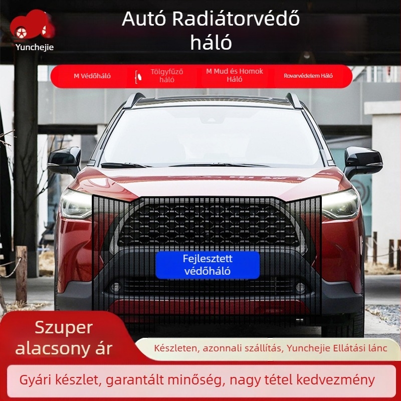 Autóhűtőradiátor védőháló, gyapjú anyag, rovar- és por elleni védelem, univerzális illeszkedés, 1100×790 mm