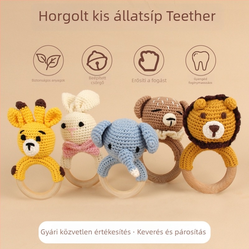 Baba ajándékdoboz – pamut anyag, puha állatos csörgők, több darabos készlet újszülötteknek (0–12 hónap)