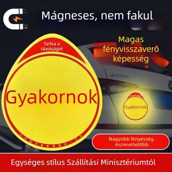 Autókarosszéria matricája figyelmeztető jelekkel, mágneses rögzítés, anyag: Egyéb