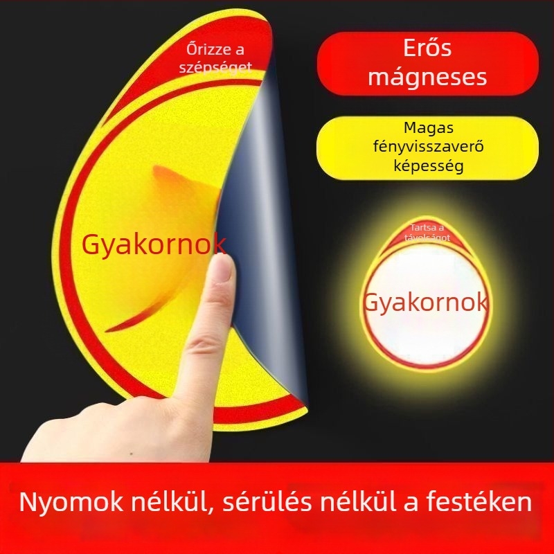 Autókarosszéria matricája figyelmeztető jelekkel, mágneses rögzítés, anyag: Egyéb