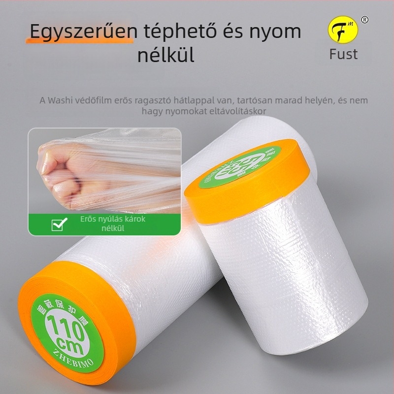 Foster egyszer használatos védő maszkoló fólia festéshez, 0,6 mm vastagság, japán papíralapú alap, kristály ragasztó, átlátszó porvédő fólia otthoni dekorációhoz
