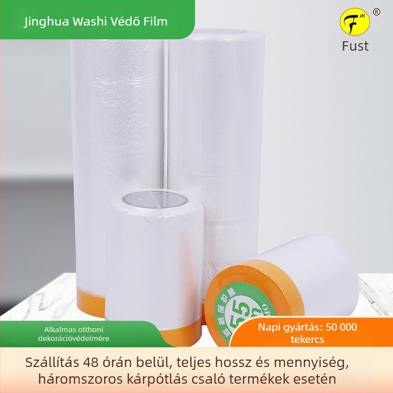 Foster egyszer használatos védő maszkoló fólia festéshez, 0,6 mm vastagság, japán papíralapú alap, kristály ragasztó, átlátszó porvédő fólia otthoni dekorációhoz