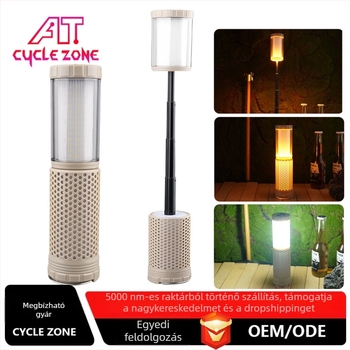 Töltőre csatlakoztatható LED-kemping lámpa teleszkópos kivitelben, 5V/10W, két színű hangulatvilágítás, mágneses munkalámpa