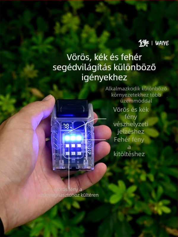 Kemping COB LED világítás – hordozható, multifunkcionális, újratölthető, 3.7V, 4.44W, gombos kapcsoló, Modell I-038