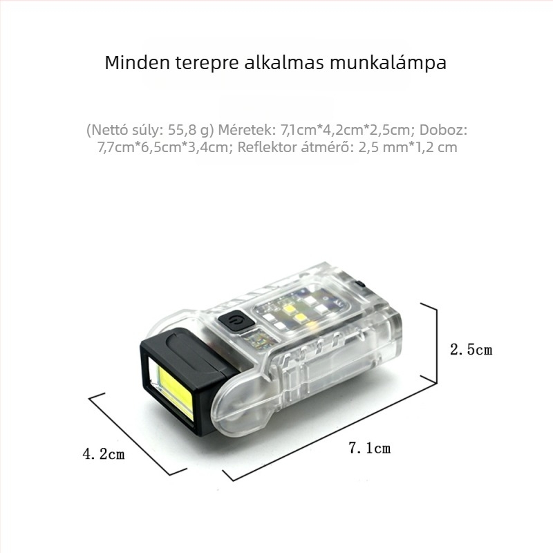 Kemping COB LED világítás – hordozható, multifunkcionális, újratölthető, 3.7V, 4.44W, gombos kapcsoló, Modell I-038
