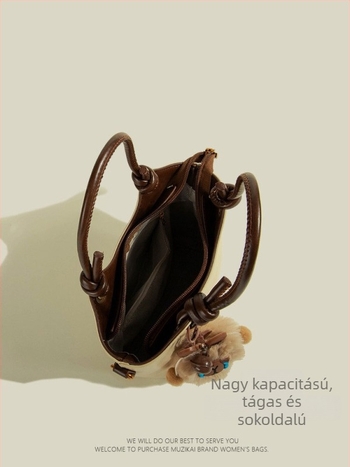 PU bőrből készült tote táska, nagy kapacitású, horizontális négyszög alakú, cipzár, poliészter bélés, 3D szerkezetű