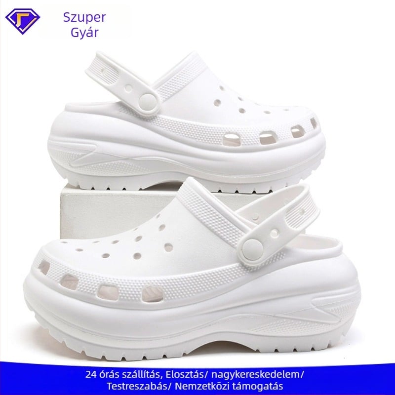 Női Crocs-stílusú EVA papucs, 3–5 cm-es magasságot növelő talppal, csúszásmentes, mindennapi viselet