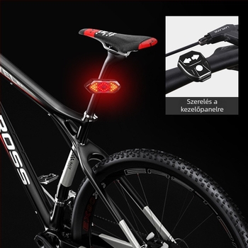 Távirányítós kerékpár hátsó lámpa, USB töltés, 32 LED, vízálló, éjszakai tekeréshez.