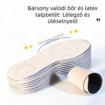 Valódi marhabőr talpbetét latex előre résszel – uniszex, sportcipők és hétköznapi cipők számára, teljes párnázás és ütéscsillapítás