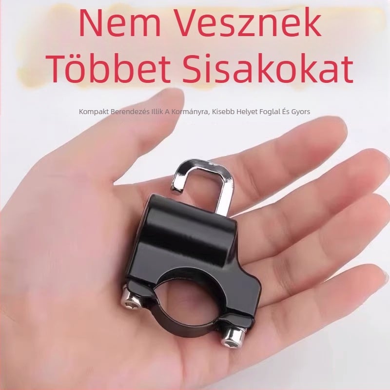 Egyszerű kulcsos sisakzár elektromos járművekhez, kerékpárokhoz és motorkerékpárokhoz — cinkötvözet, merev kampó, anti-lopás, vízálló, állítható