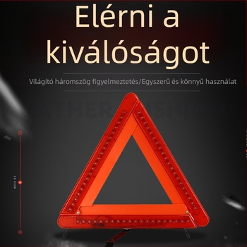 Mingche Zhibao Háromszög figyelmeztető jel ABS és vas anyagú háromlábú állvánnyal, reflexiós tartó járművek számára vészhelyzetekre