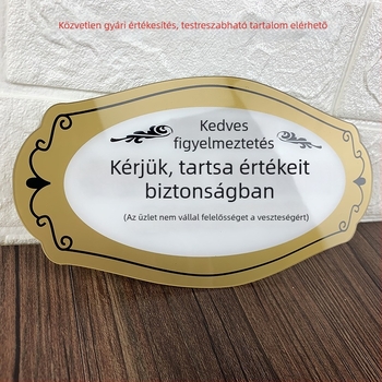 Akril ajtójel és falis matrica – szitanyomás, Jingying márka; különböző helyekre; biztonsági jelzések, italjelzések, portál jelzések