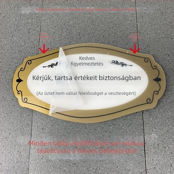 Akril ajtójel és falis matrica – szitanyomás, Jingying márka; különböző helyekre; biztonsági jelzések, italjelzések, portál jelzések