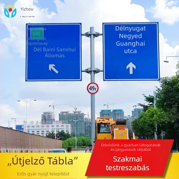 Személyre szabott alumínium közlekedési tábla oszlop, kör alak, vágott kivitel, mérnöki osztályú fényvisszaverő fólia laminálva