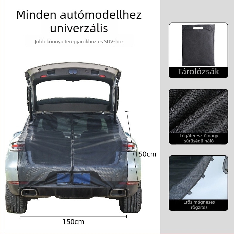 Autócsomagtartó szúnyoghálója SUV/Off‑Road – Kemping és árnyékolás, Poliészter, Nyílás 1 mm, Vezeték átmérője: Egyéb, Élettartam >5 év