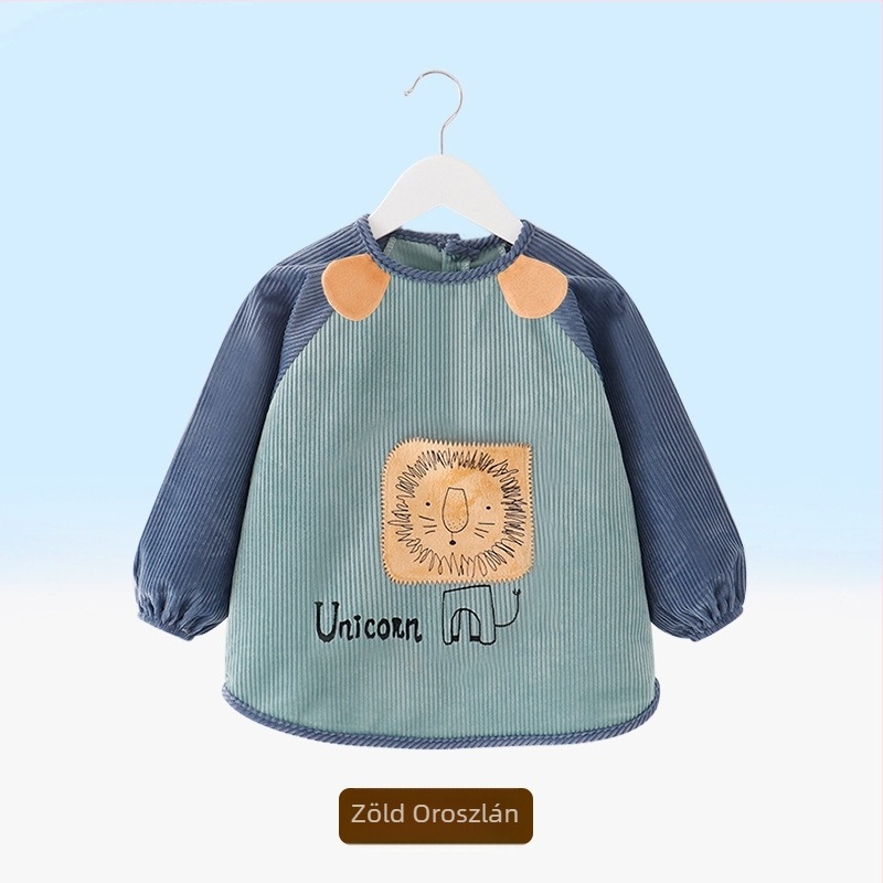 Vízálló baba etető kötény karikatúra mintával, uniszex, 1–3 év, 100% poliészter