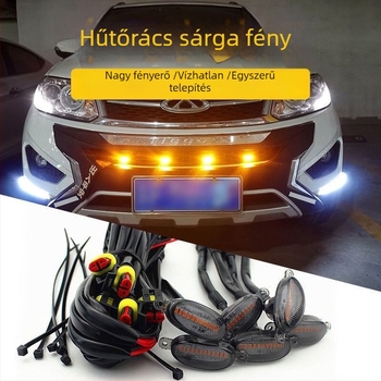 Autógrill LED-lámpa terepjárókhoz rovarvédő hálóval, elülső dekoratív világítás, univerzális illeszkedés