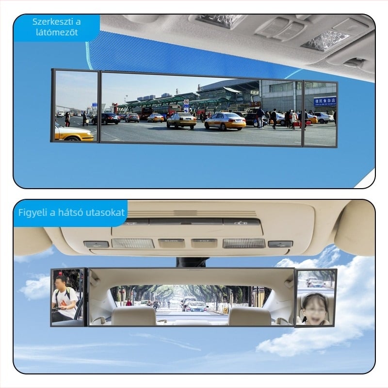 Autó hátrafelé néző tükör kiterjesztett látómezővel, gömb alakú üveg tükör, Shunwei márka, kompatibilis a legtöbb modellhez