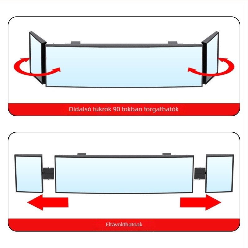 Autó hátrafelé néző tükör kiterjesztett látómezővel, gömb alakú üveg tükör, Shunwei márka, kompatibilis a legtöbb modellhez