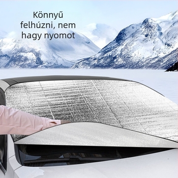 Autóhóvédő első szélvédőre, univerzális illeszkedés, anyag gyöngyház pamut, beágyazott telepítés, logónyomtatás elérhető, feldolgozás és testreszabás