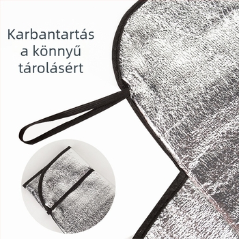 Autóhóvédő első szélvédőre, univerzális illeszkedés, anyag gyöngyház pamut, beágyazott telepítés, logónyomtatás elérhető, feldolgozás és testreszabás
